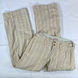 Wide Leg 100% Cotton Pinstripe Trousers by Free People